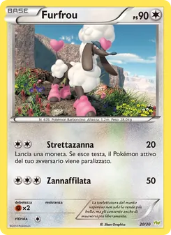 Kaart Furfrou uit XY trainer Kit (Noivern), nummer 20/30