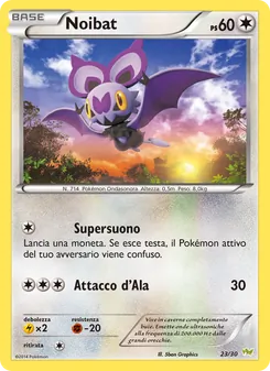 Kaart Noibat uit XY trainer Kit (Noivern), nummer 23/30