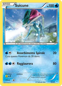 Carta Suicune dell'espansione XY trainer Kit (Suicune), numero 14/30