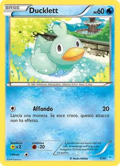 Carta Ducklett dell'espansione XY trainer Kit (Suicune), numero 7/30