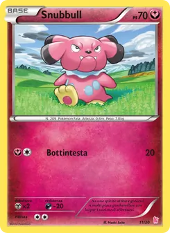 Carta Snubbull dell'espansione XY trainer Kit (Sylveon), numero 11/30