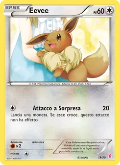 Kaart Eevee uit XY trainer Kit (Sylveon), nummer 13/30