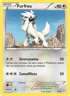 Kaart Furfrou uit XY trainer Kit (Sylveon), nummer 22/30