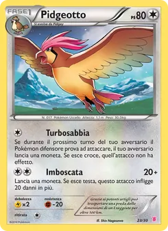 Carta Pidgeotto dell'espansione XY trainer Kit (Wigglytuff), numero 23/30