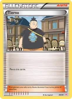 Kaart Tierno uit XY trainer Kit (Wigglytuff), nummer 26/30