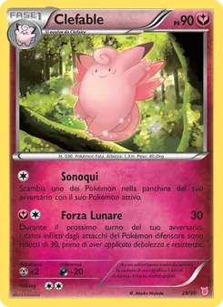 Kaart Clefable uit XY trainer Kit (Wigglytuff), nummer 28/30
