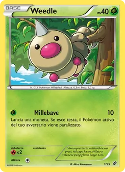 Carta Weedle dell'espansione Benvenuti a Kalos, numero 1/39