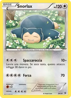 Carta Snorlax dell'espansione Benvenuti a Kalos, numero 26/39