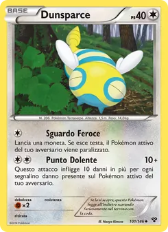 Carta Dunsparce dell'espansione XY, numero 101/146