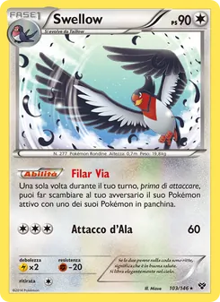 Carta Swellow dell'espansione XY, numero 103/146
