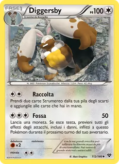 Carta Diggersby dell'espansione XY, numero 112/146