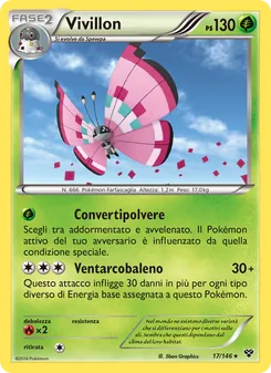 Carta Vivillon dell'espansione XY, numero 17/146