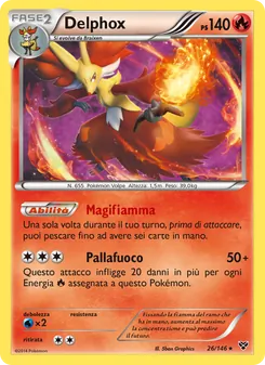 Carta Delphox dell'espansione XY, numero 26/146