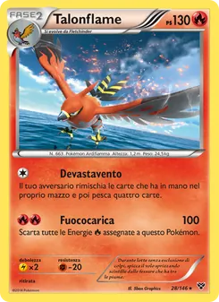 Carta Talonflame dell'espansione XY, numero 28/146