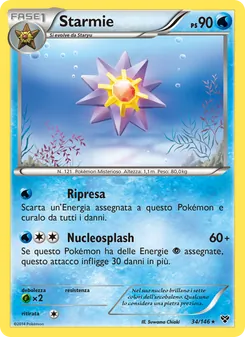 Carta Starmie dell'espansione XY, numero 34/146