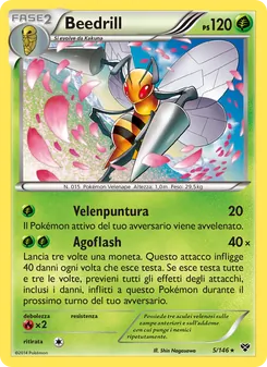 Carta Beedrill dell'espansione XY, numero 5/146