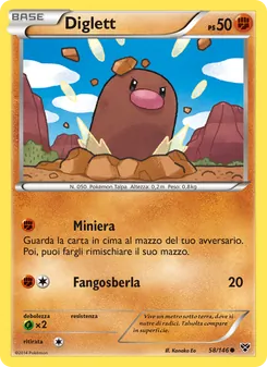 Carta Diglett dell'espansione XY, numero 58/146