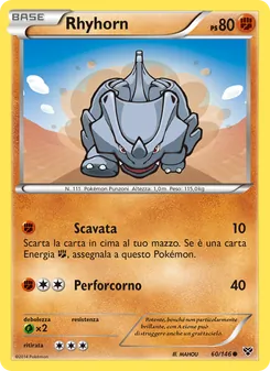 Carta Rhyhorn dell'espansione XY, numero 60/146