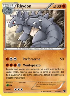 Carta Rhydon dell'espansione XY, numero 61/146