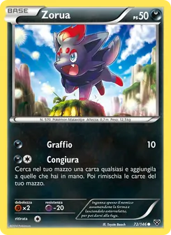 Carta Zorua dell'espansione XY, numero 72/146