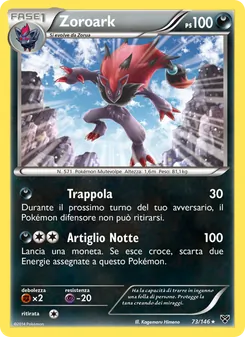 Carta Zoroark dell'espansione XY, numero 73/146