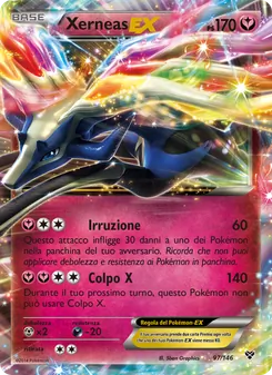 Carta Xerneas EX dell'espansione XY, numero 97/146