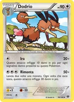 Carta Dodrio dell'espansione XY, numero 99/146