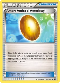 Carta Ambra Antica di Aerodactyl dell'espansione Destini Incrociati, numero 106/124