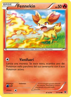 Carta Fennekin dell'espansione Destini Incrociati, numero 11/124