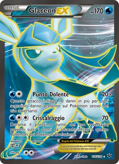 Carta Glaceon EX dell'espansione Destini Incrociati, numero 116/124