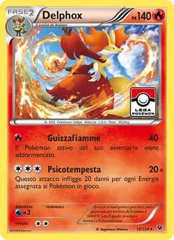 Carta Delphox dell'espansione Destini Incrociati, numero 13/124