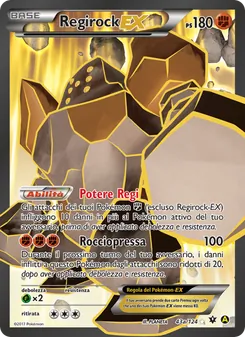 Carta Regirock EX dell'espansione Destini Incrociati, numero 43/124