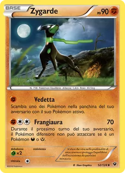 Carta Zygarde dell'espansione Destini Incrociati, numero 52/124
