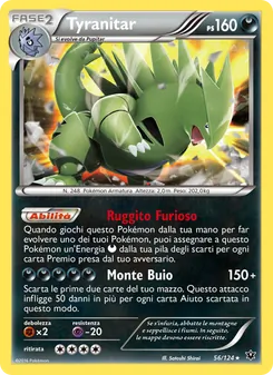 Carta Tyranitar dell'espansione Destini Incrociati, numero 56/124