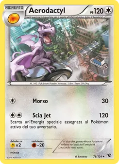 Carta Aerodactyl dell'espansione Destini Incrociati, numero 76/124