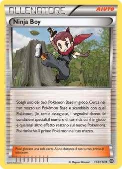 Carta Ninja Boy dell'espansione Vapori Accesi, numero 103/114