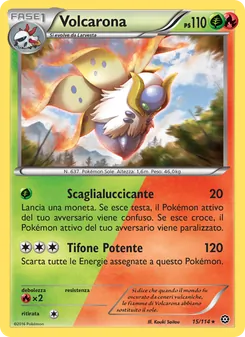 Carta Volcarona dell'espansione Vapori Accesi, numero 15/114