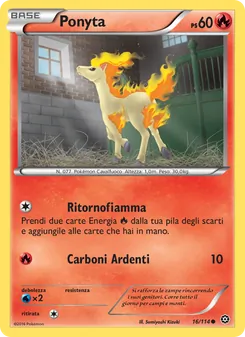 Carta Ponyta dell'espansione Vapori Accesi, numero 16/114