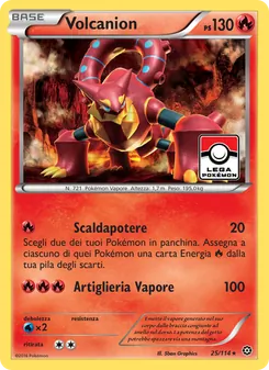 Carta Volcanion dell'espansione Vapori Accesi, numero 25/114