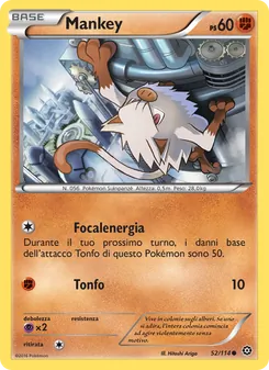 Carta Mankey dell'espansione Vapori Accesi, numero 52/114