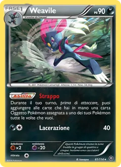 Carta Weavile dell'espansione Vapori Accesi, numero 61/114