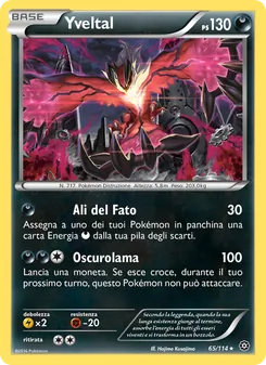 Carta Yveltal dell'espansione Vapori Accesi, numero 65/114