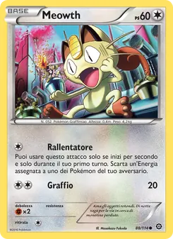 Carta Meowth dell'espansione Vapori Accesi, numero 88/114