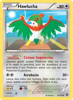 Carta Hawlucha dell'espansione Vapori Accesi, numero 97/114