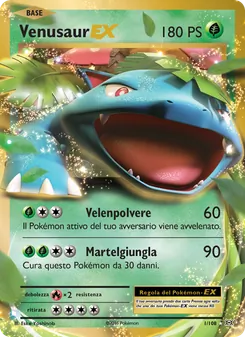 Carta Venusaur EX dell'espansione Evoluzioni, numero 1/108