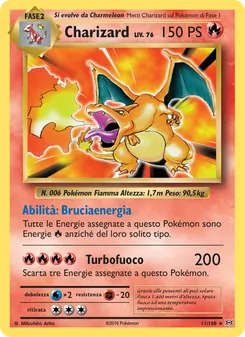 Carta Charizard dell'espansione Evoluzioni, numero 11/108