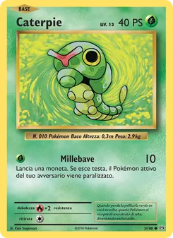 Carta Caterpie dell'espansione Evoluzioni, numero 3/108