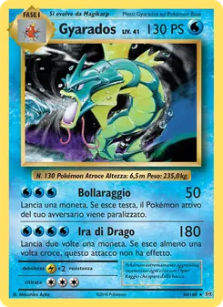 Carta Gyarados dell'espansione Evoluzioni, numero 34/108