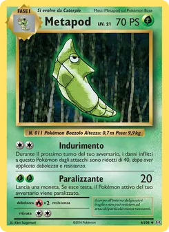 Carta Metapod dell'espansione Evoluzioni, numero 4/108