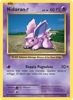 Carta Nidoran♂ dell'espansione Evoluzioni, numero 43/108